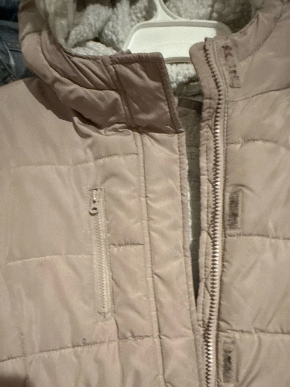 The Children's Place Quilted Puffer Jacket in Light Taupe